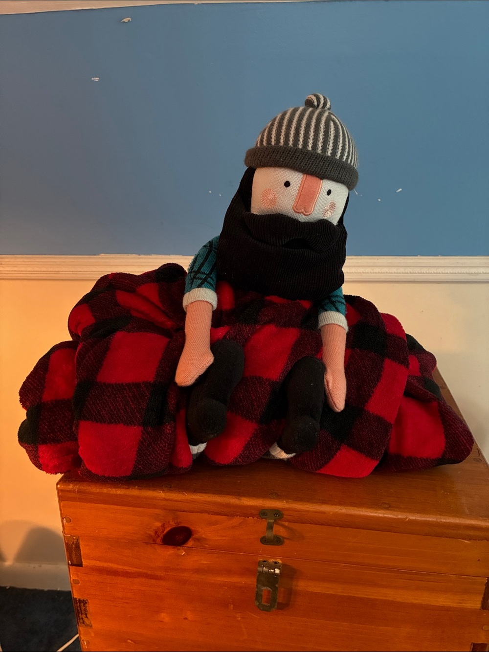 Target lumberjack mini pillow and throw blanket by pillowfort